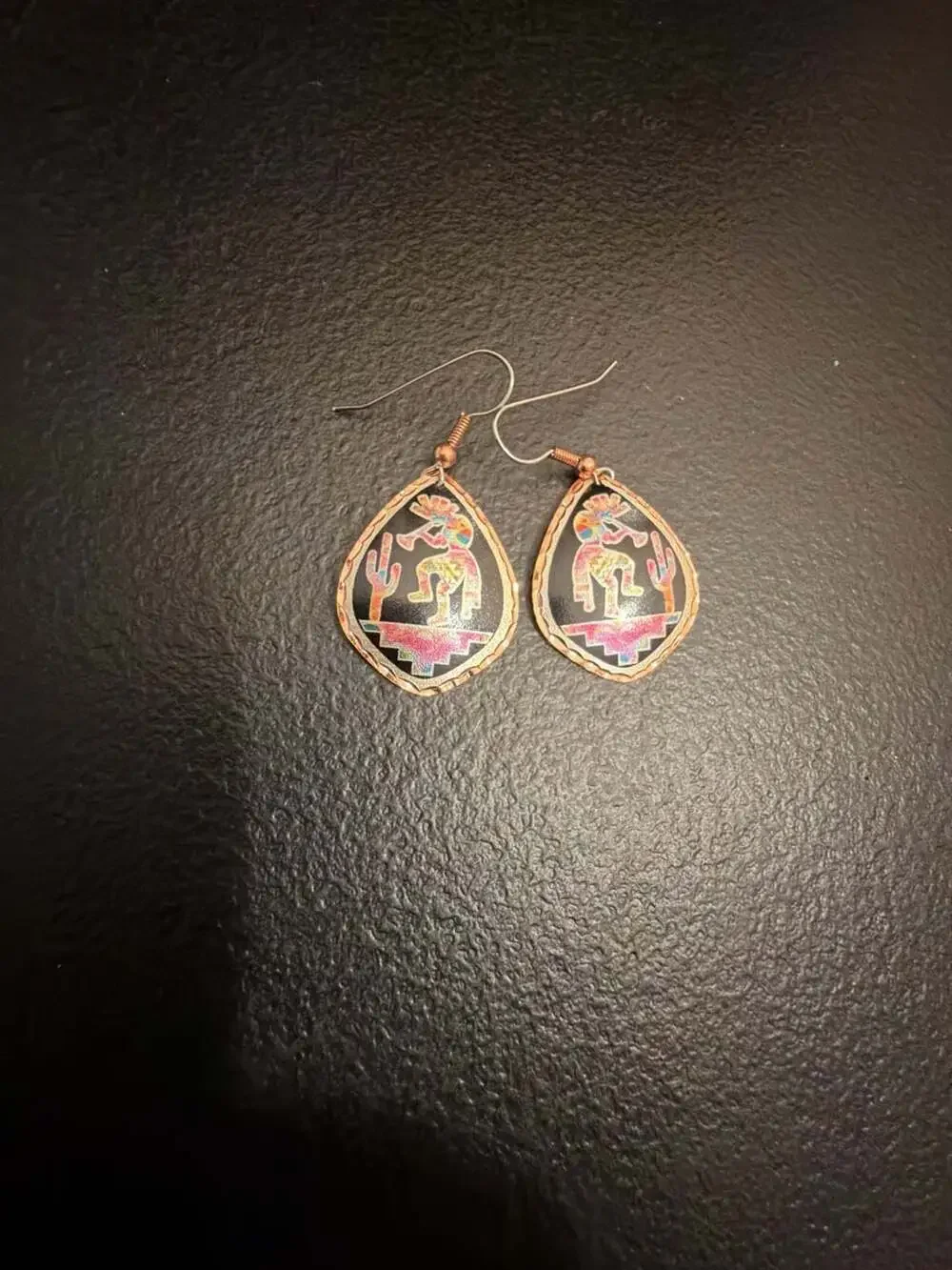 Copper Reflections Southwestern  Kokopelli  Earrings